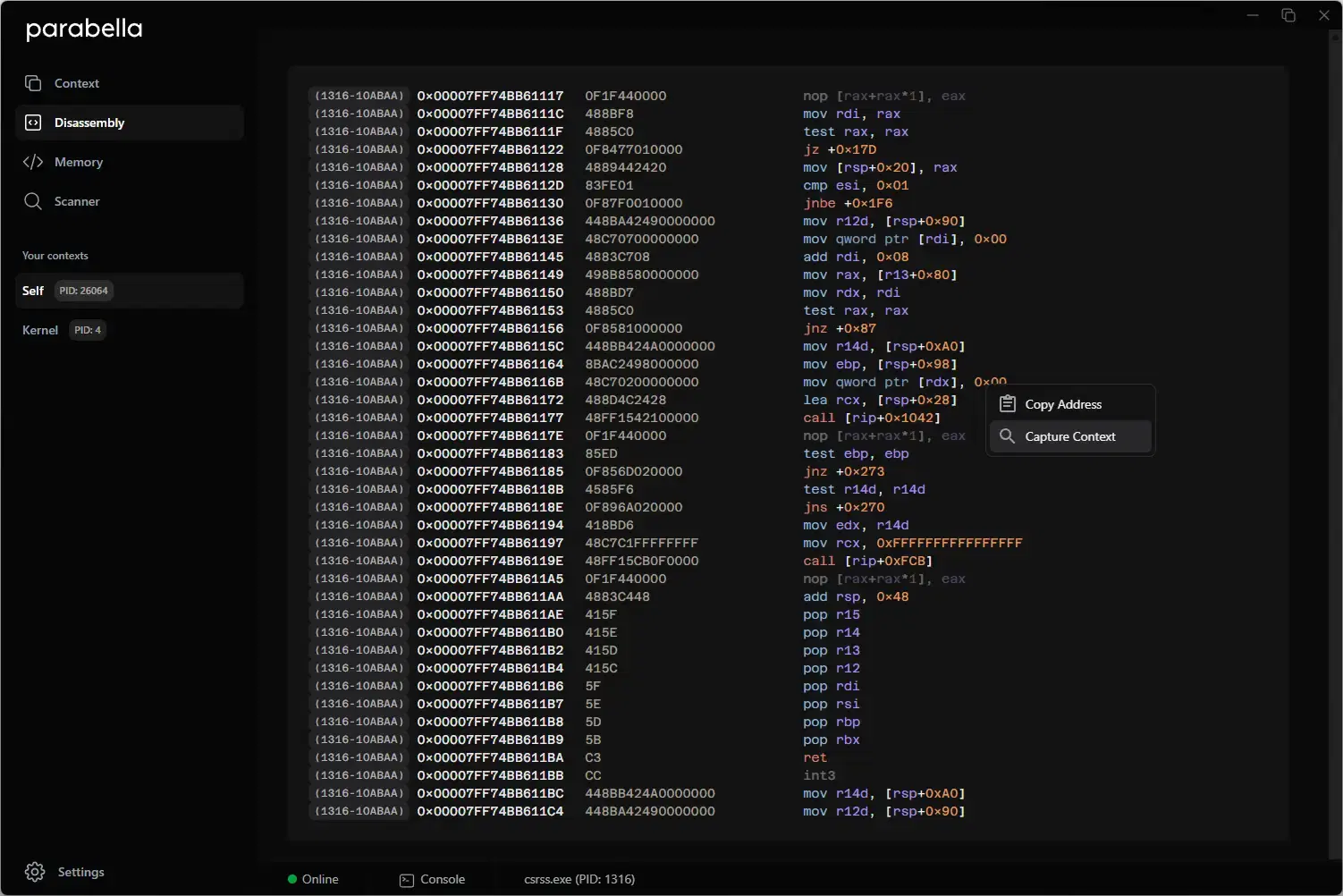 HyperRE Hypervisor Physical Memory Disassembly Debugger and Tracer